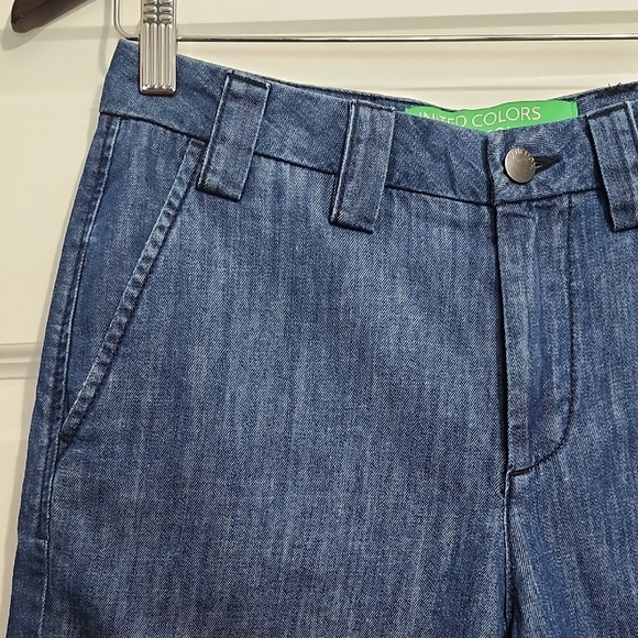 NWOT UNITED COLORS OF BENETTON 100% cotton  slant pockets bermuda denim shorts - Picture 3 of 12